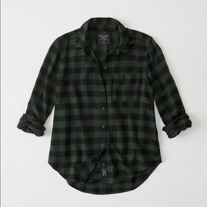 Abercrombie & Fitch Green Flannel